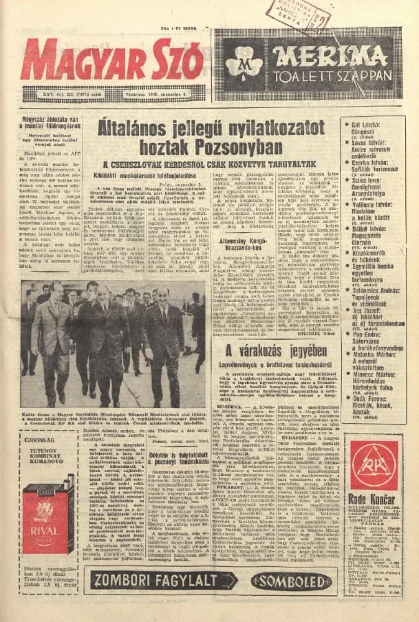 Magyar Szó, 25. évf. 1968. augusztus 4. 213. sz. 1–32. oldal
