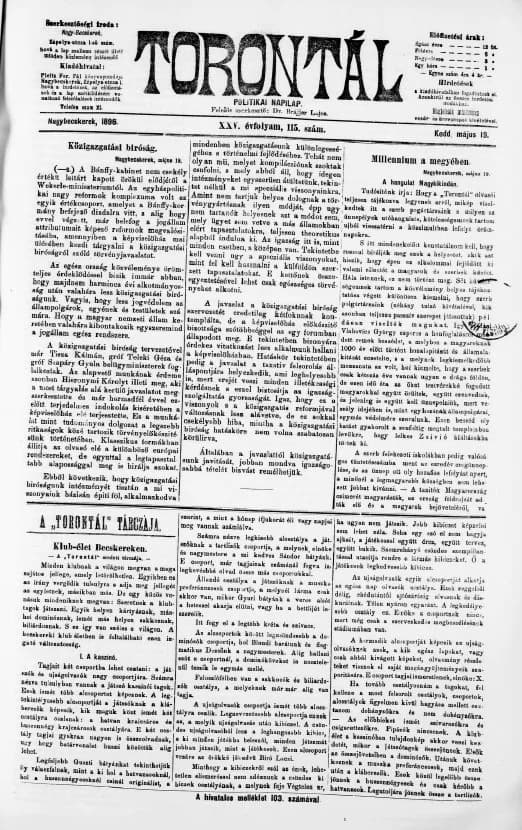 Torontál, 25. évf. 1896. május 19. 115. sz.