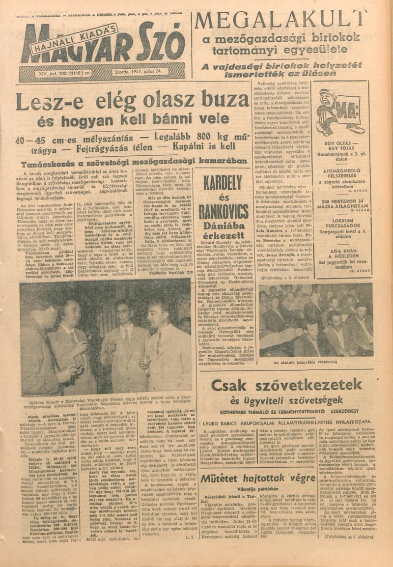 Magyar Szó, 14. évf. 1957. július 24. 200. sz. 1–12. oldal