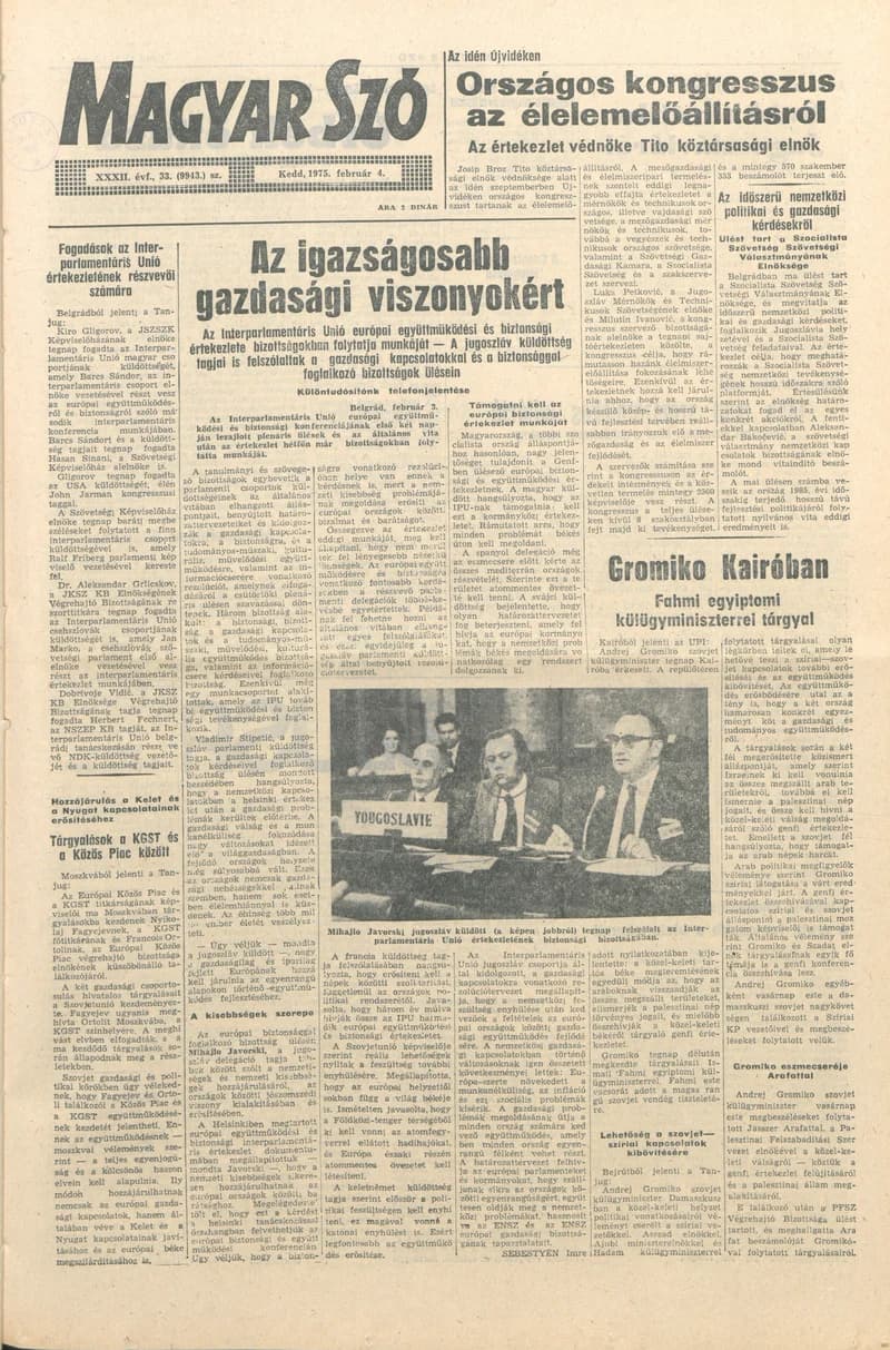 Magyar Szó, 32. évf. 1975. február 4. 33. sz.