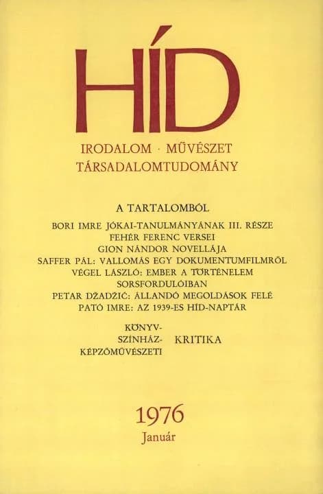 Híd, 40. évf. 1976. január. 1. sz. 1–132. oldal