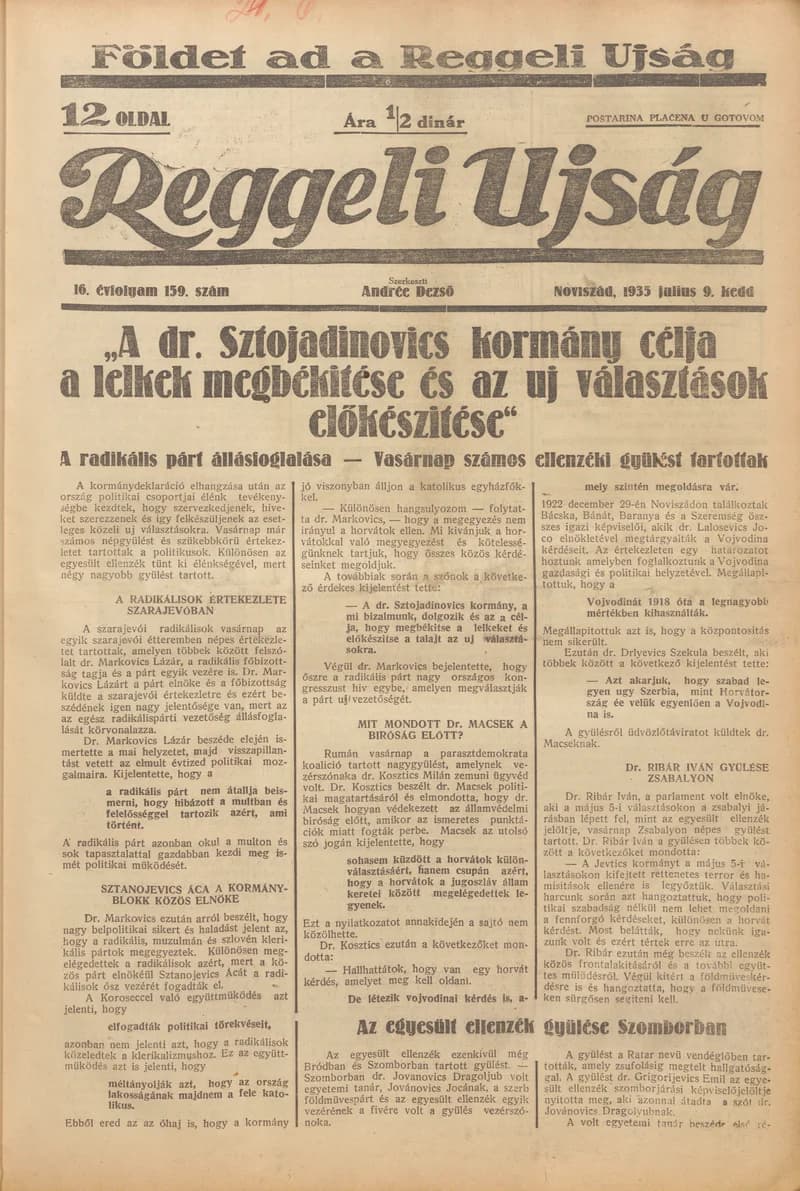 Reggeli Újság, 16. évf. 1935. július 9. 159. sz.