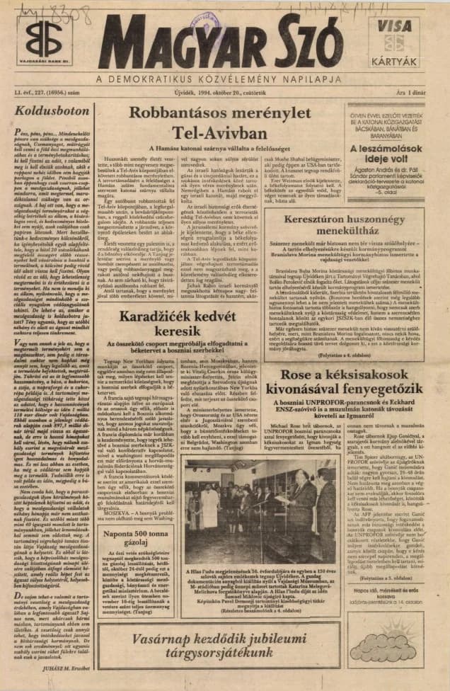 Magyar Szó, 51. évf. 1994. október 20. 227. sz. 1–16. oldal