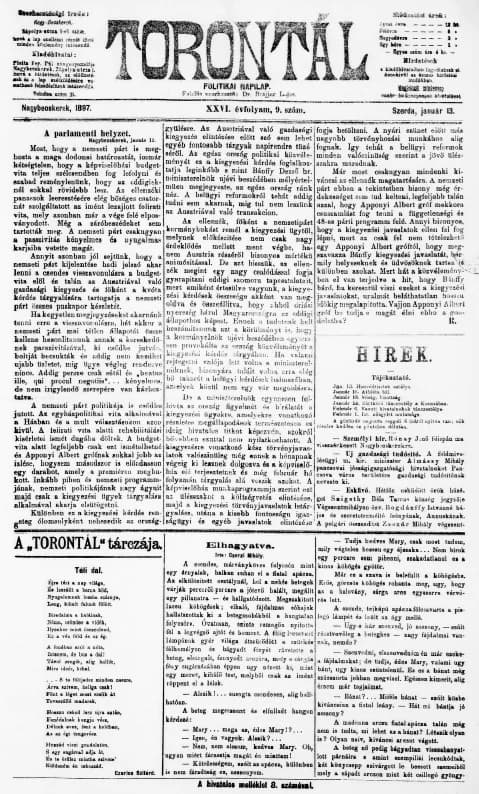 Torontál, 26. évf. 1897. január 13. 9. sz.