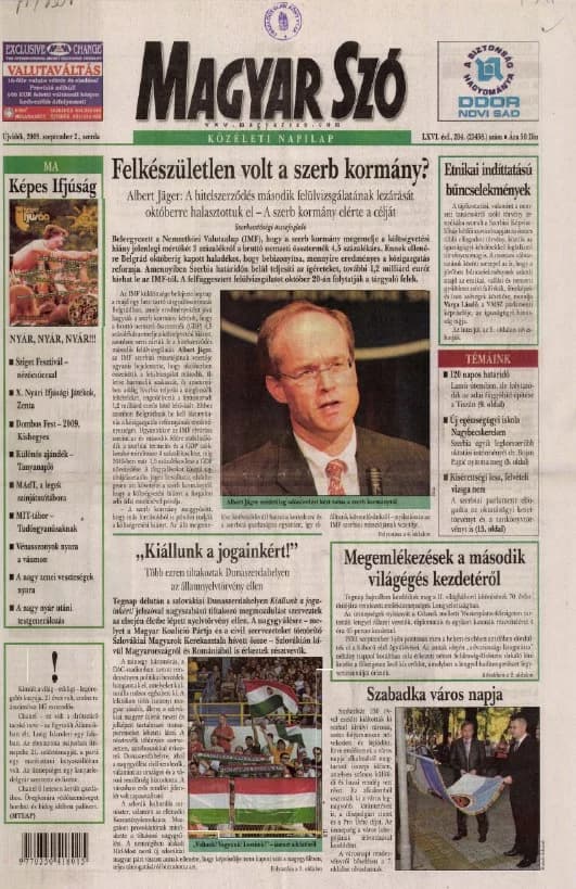 Magyar Szó, 66. évf. 2009. szeptember 2. 204. sz. 1–20. oldal