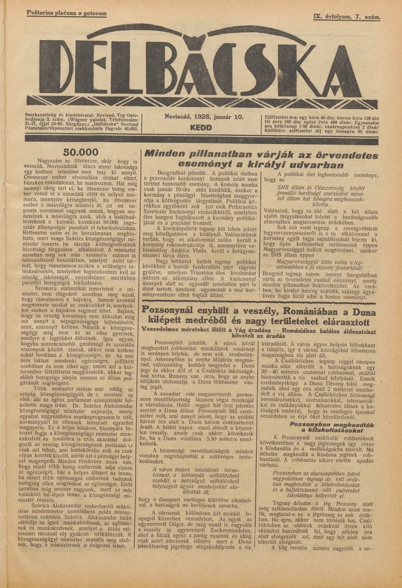 Délbácska, 9. évf. 1928. január 10. 7. sz.