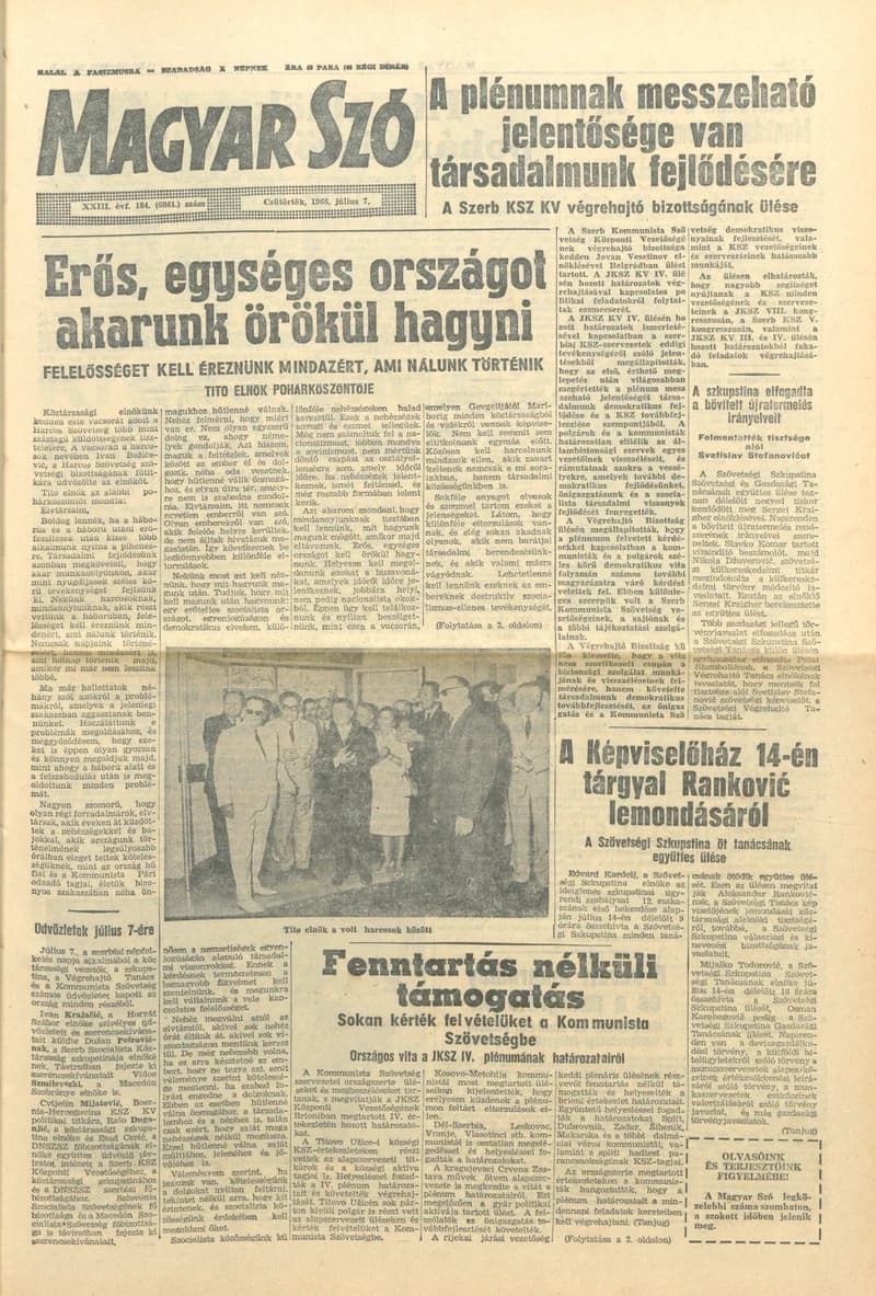 Magyar Szó, 23. évf. 1966. július 7. 184. sz.