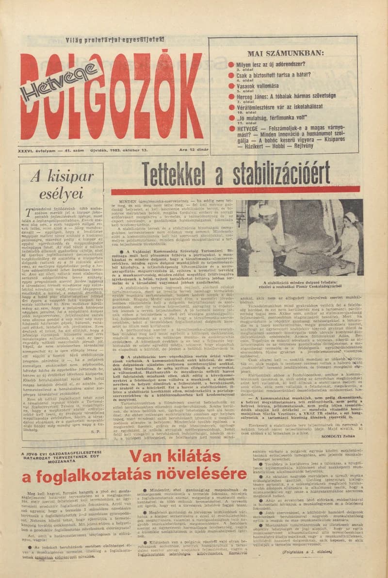 Dolgozók, 37. évf. 1983. október 13. 41. sz.