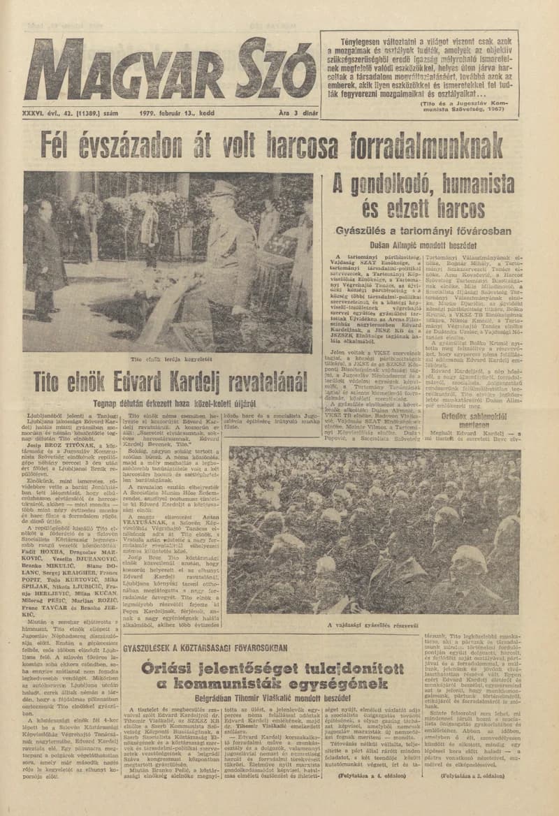 Magyar Szó, 36. évf. 1979. február 13. 42. sz. 1–20. oldal
