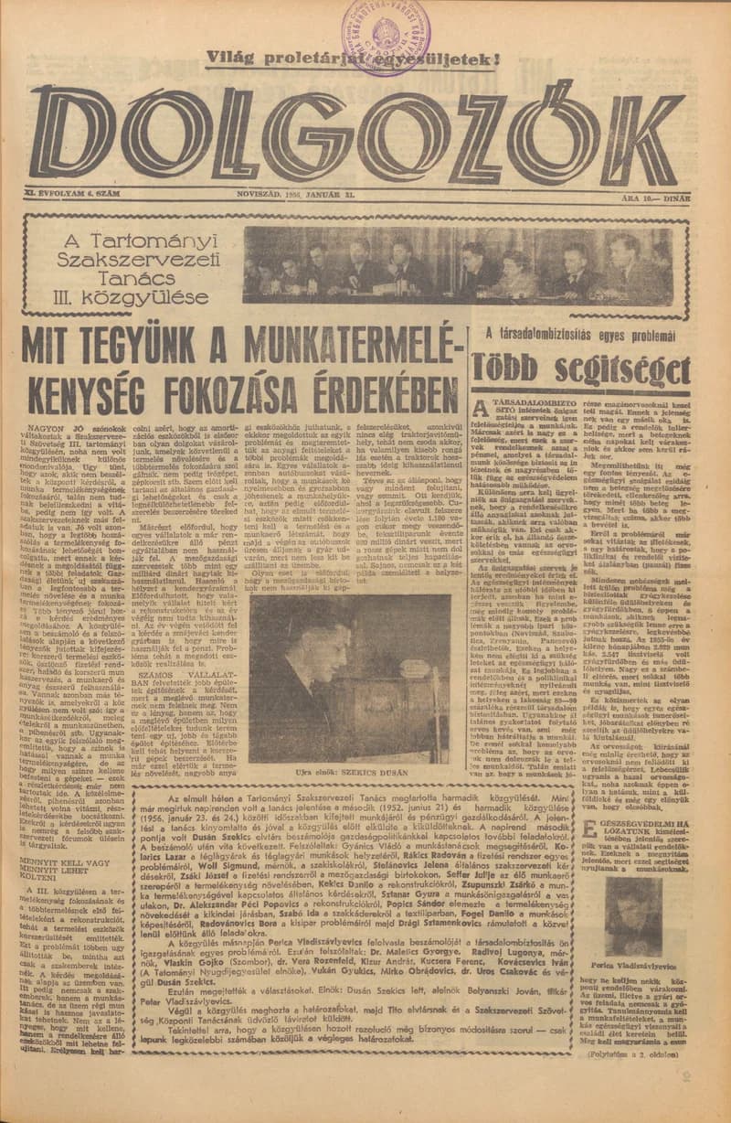 Dolgozók, 10. évf. 1956. január 31. 6. sz.