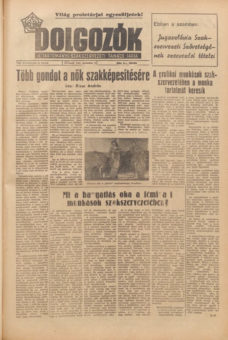 Dolgozók, 8. évf. 1954. november 9. 46. sz.