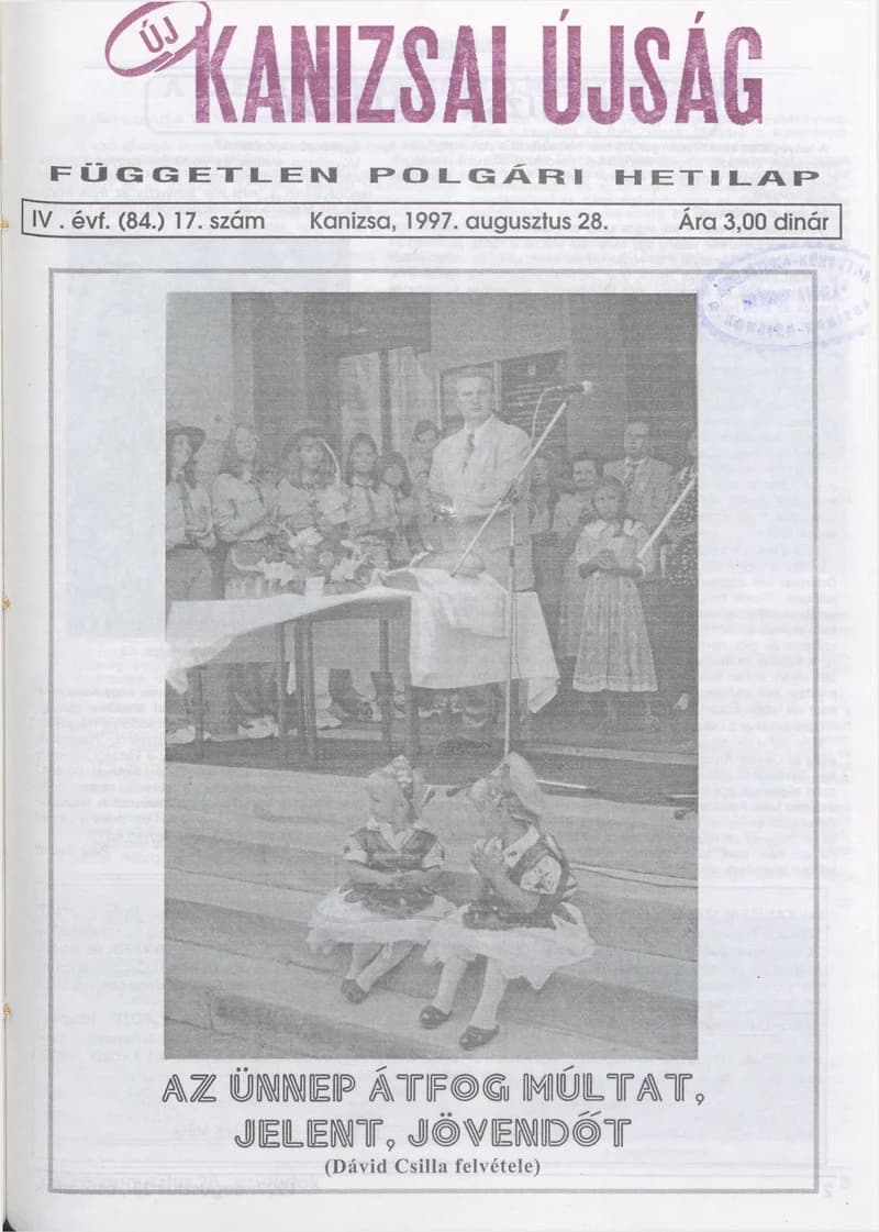 Új Kanizsai Újság, 4. évf. 1997. augusztus 28. 17. sz.