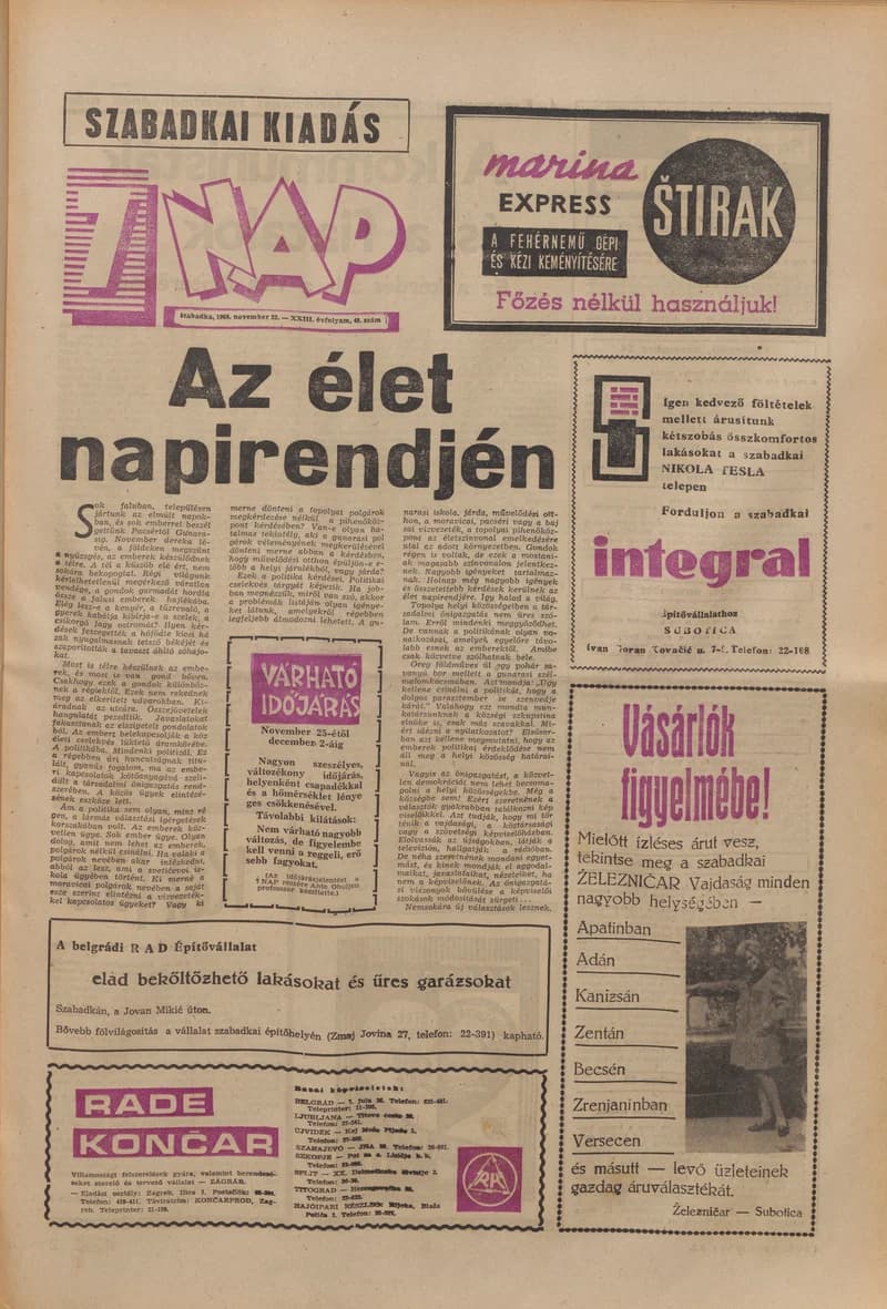 7 Nap, 23. évf. 1968. november 22. 48. sz. 1–16. oldal
