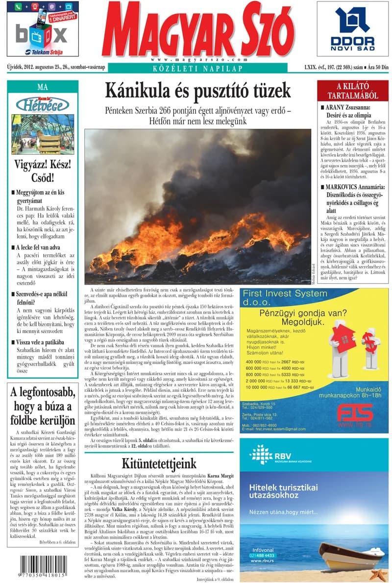 Magyar Szó, 69. évf. 2012. augusztus 25. – 26. 197. sz. 1–44. oldal