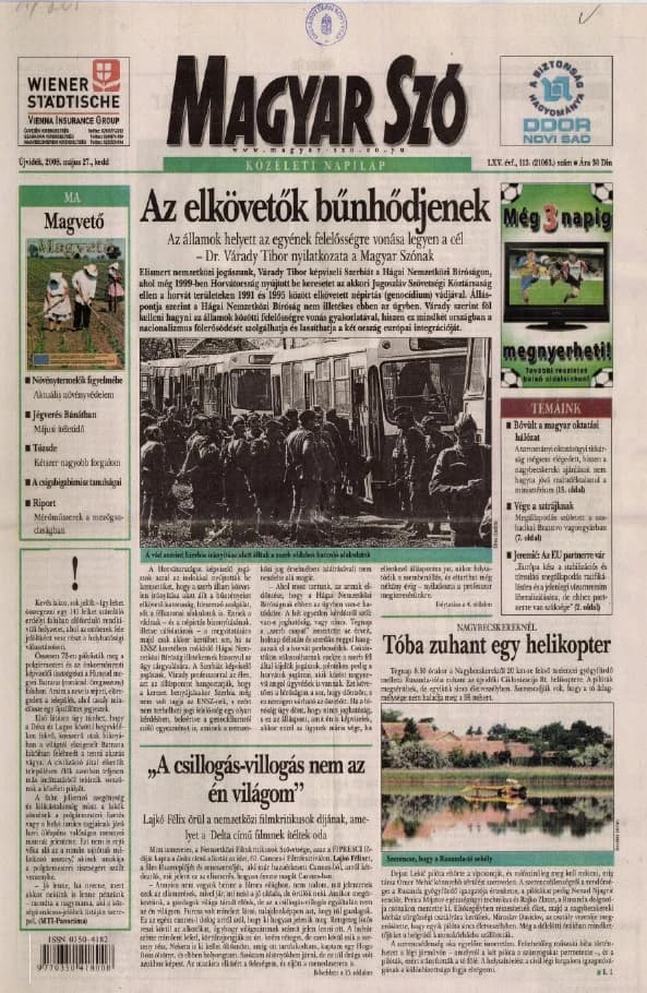 Magyar Szó, 65. évf. 2008. május 27. 119. sz. 1–20. oldal