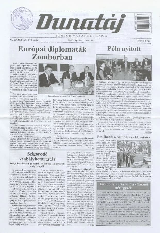 Dunatáj, 12. évf. 2010. április 7. 574. sz.