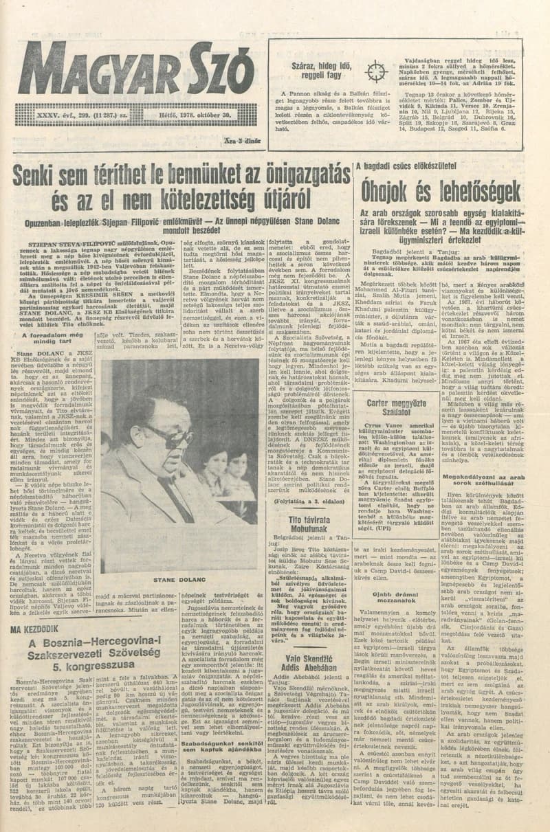 Magyar Szó, 35. évf. 1978. október 30. 299. sz. 1–8. oldal