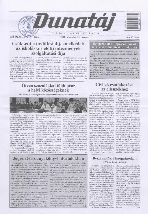 Dunatáj, 14. évf. 2012. november 21. 711. sz.