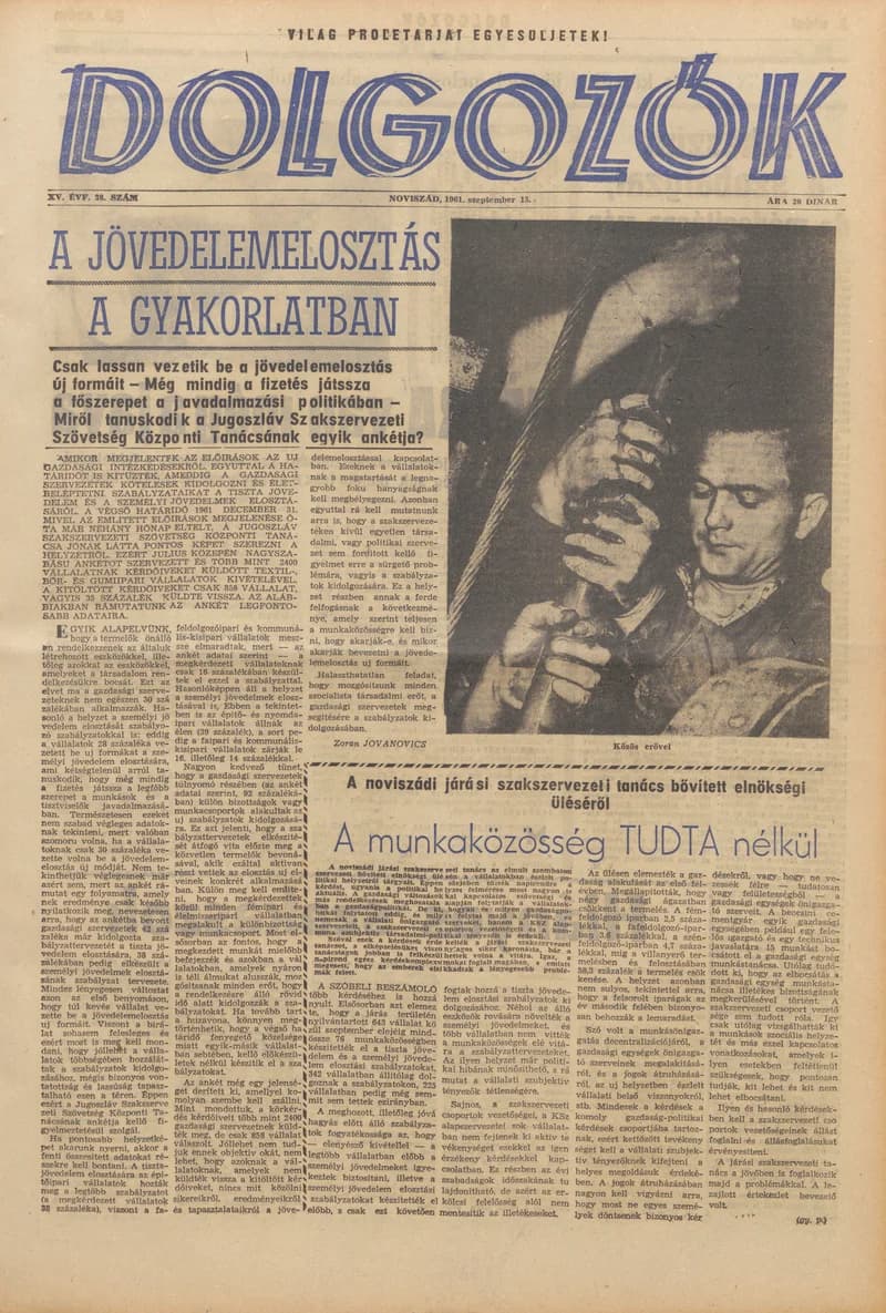 Dolgozók, 15. évf. 1961. szeptember 15. 38. sz.