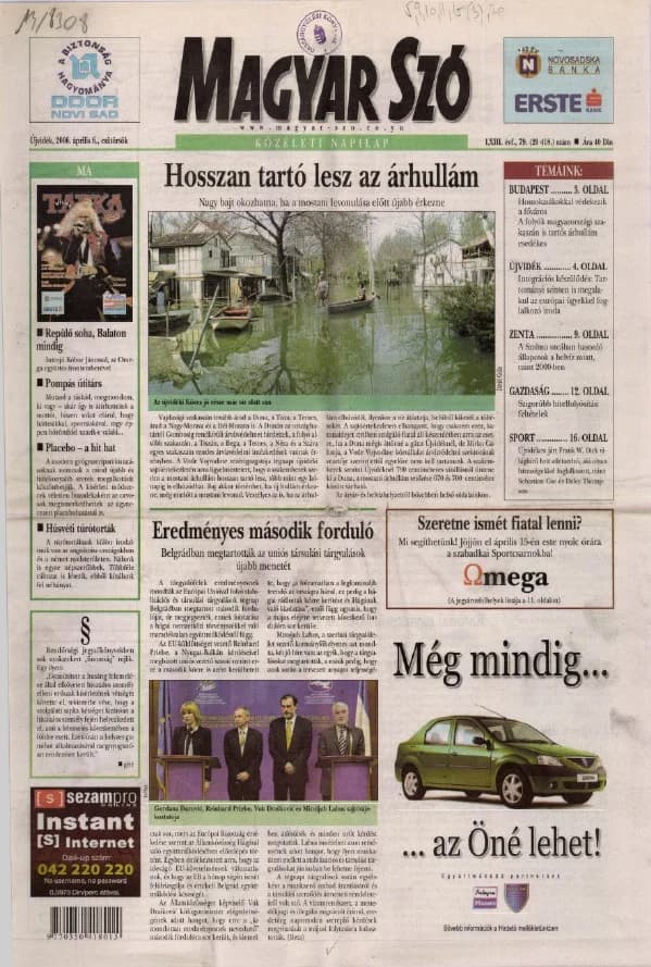 Magyar Szó, 63. évf. 2006. április 6. 79. sz. 1–20. oldal