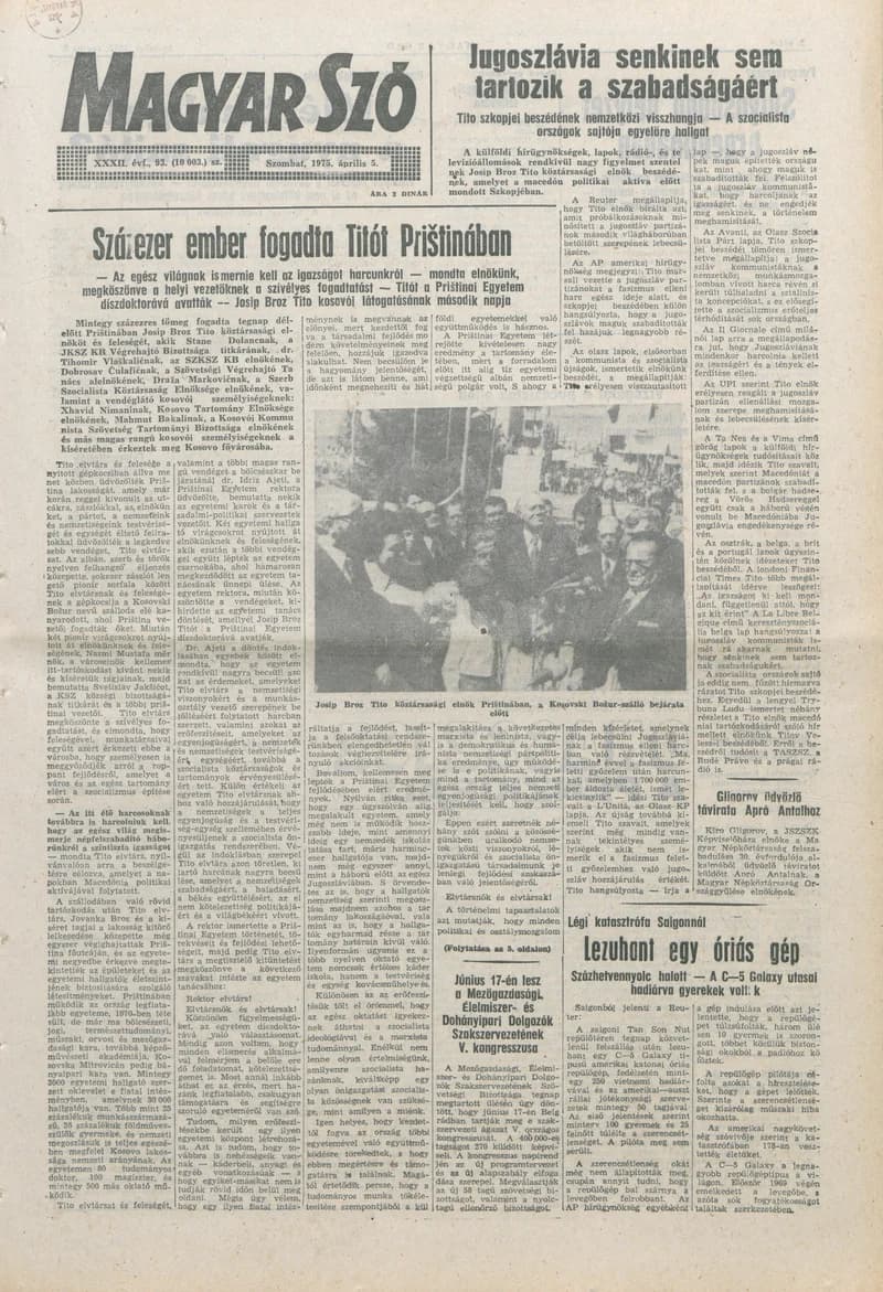 Magyar Szó, 32. évf. 1975. április 5. 93. sz.