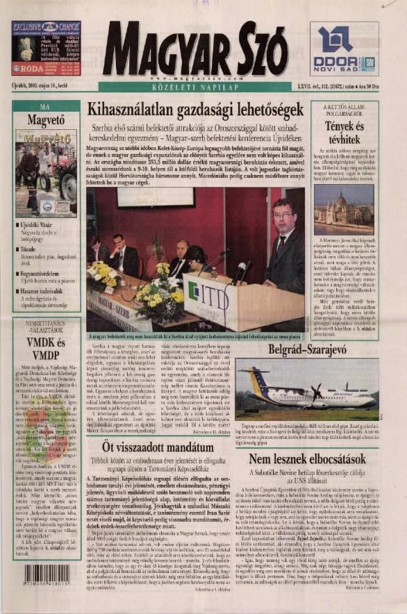 Magyar Szó, 67. évf. 2010. május 18. 112. sz. 1–20. oldal