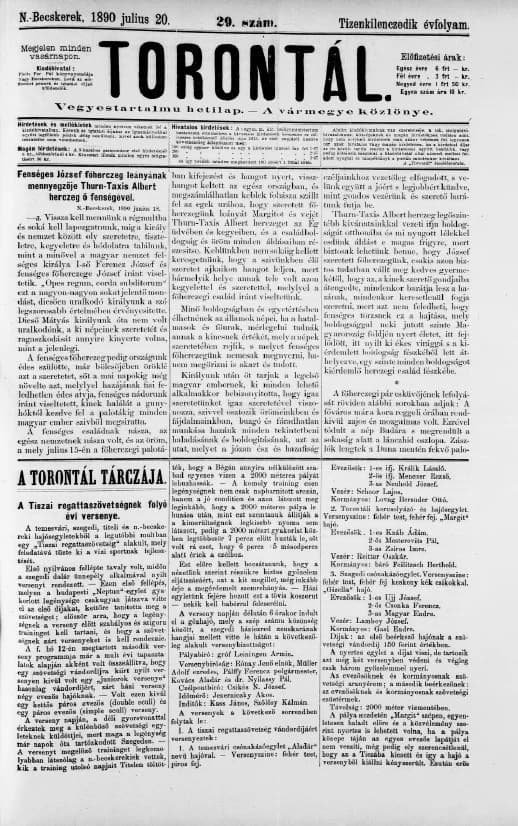 Torontál, 19. évf. 1890. július 20. 29. sz.