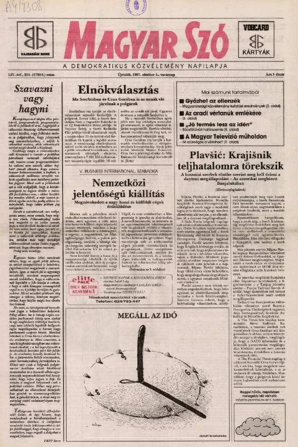 Magyar Szó, 54. évf. 1997. október 5. 235. sz. 1–24. oldal