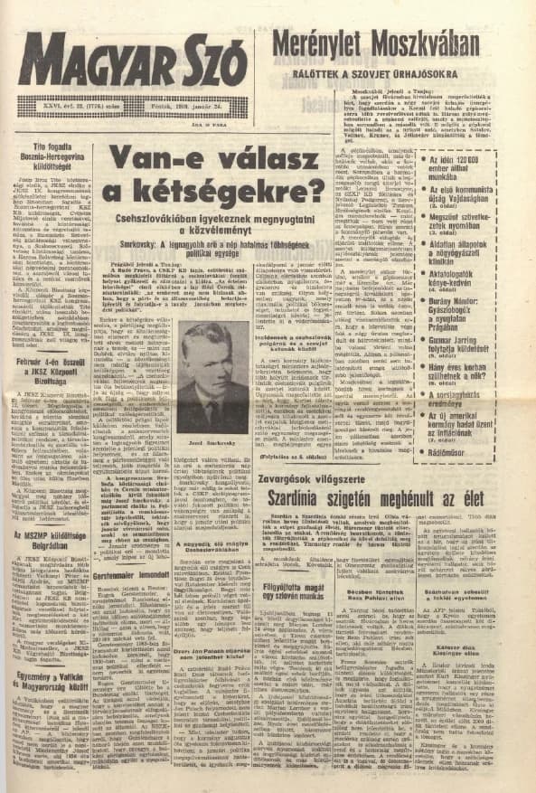 Magyar Szó, 26. évf. 1969. január 24. 22. sz. 1–12. oldal