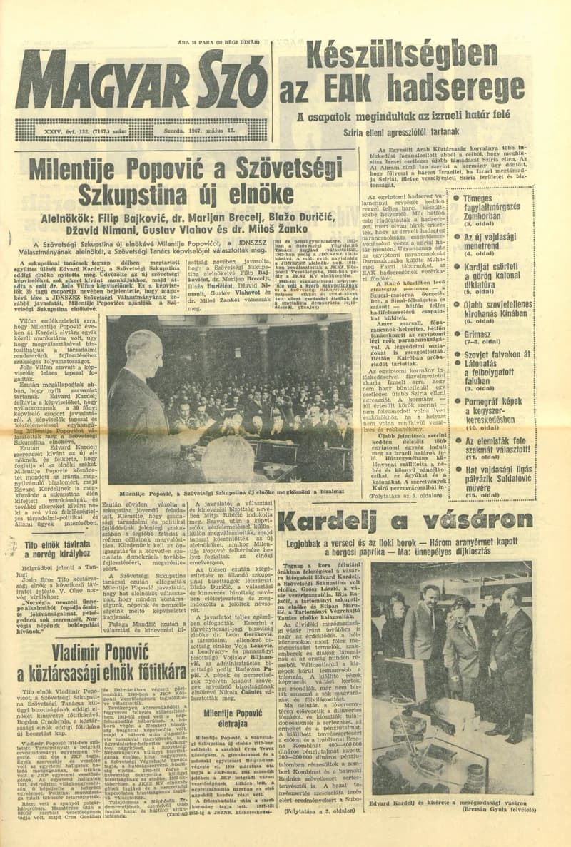 Magyar Szó, 24. évf. 1967. május 17. 132. sz. 1–16. oldal