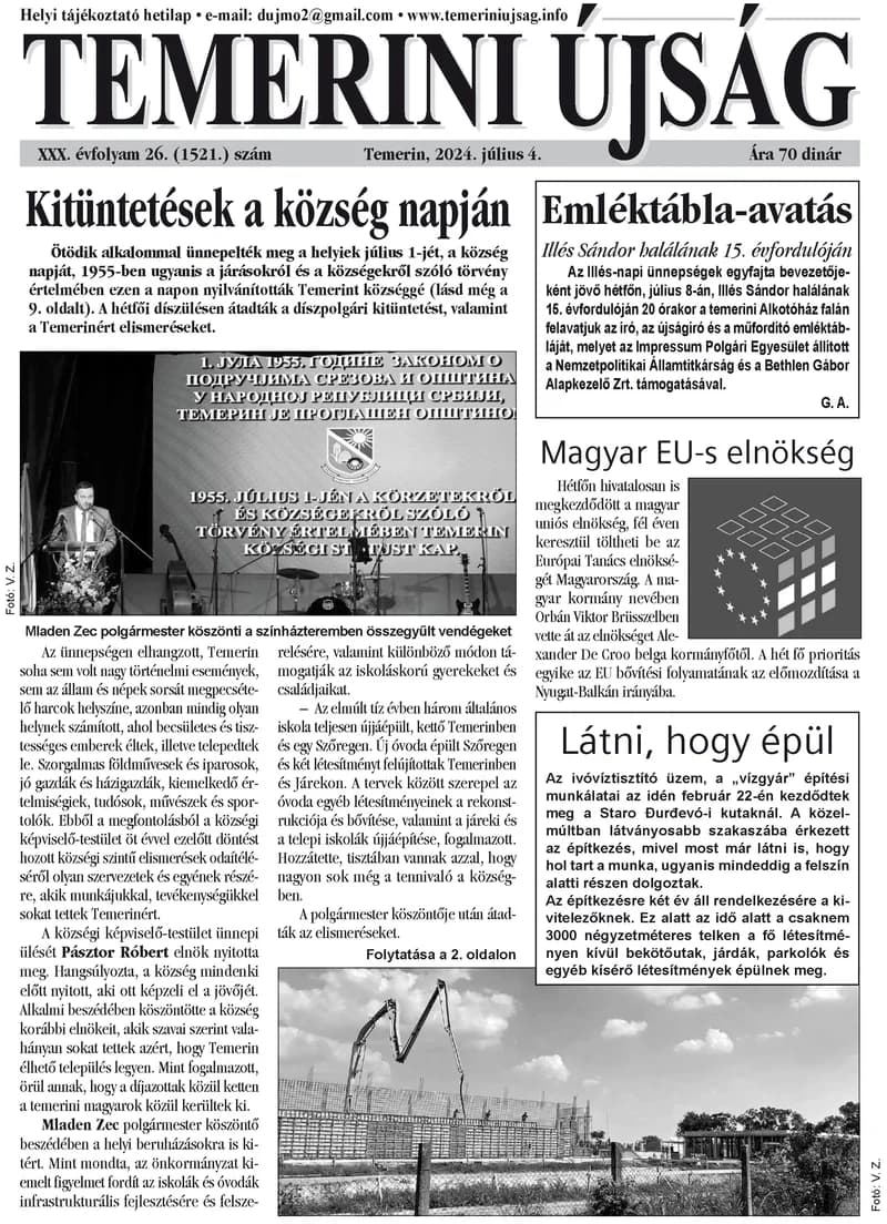 Temerini Újság, 30. évf. 2024. július 4. 26. sz.
