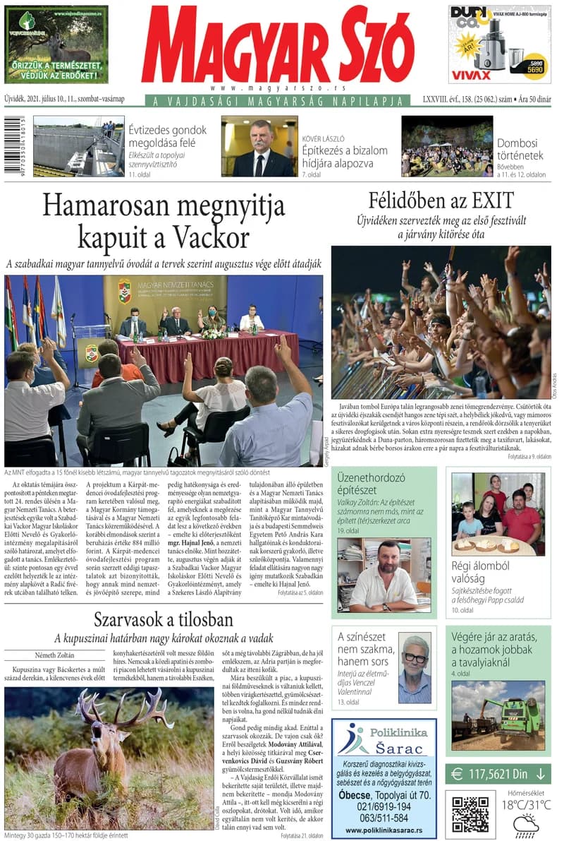 Magyar Szó, 78. évf. 2021. július 10. – 11. 158. sz. 1–32. oldal
