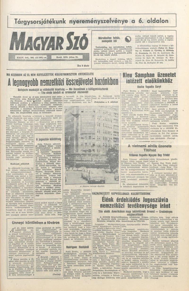 Magyar Szó, 35. évf. 1978. július 25. 202. sz. 1–16. oldal