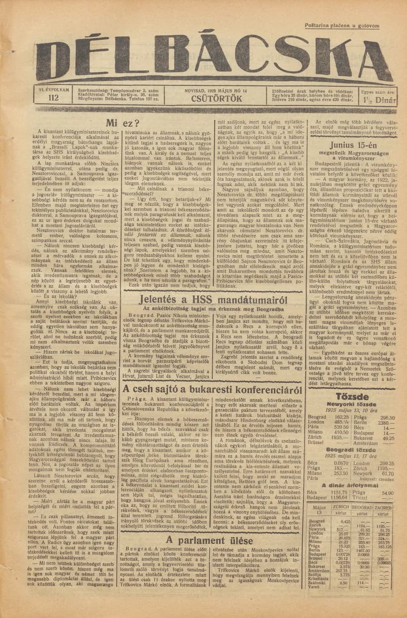 Délbácska, 6. évf. 1925. május 14. 112. sz.