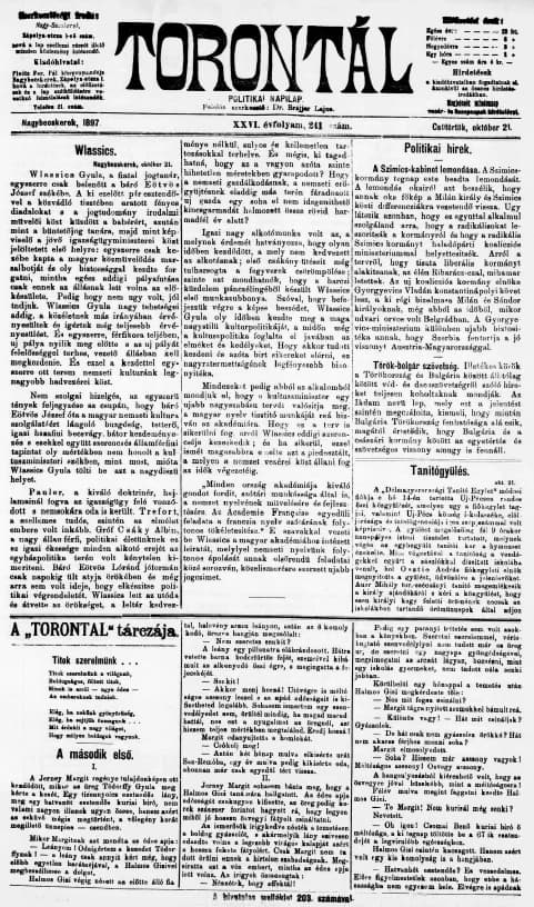 Torontál, 26. évf. 1897. október 21. 241. sz.