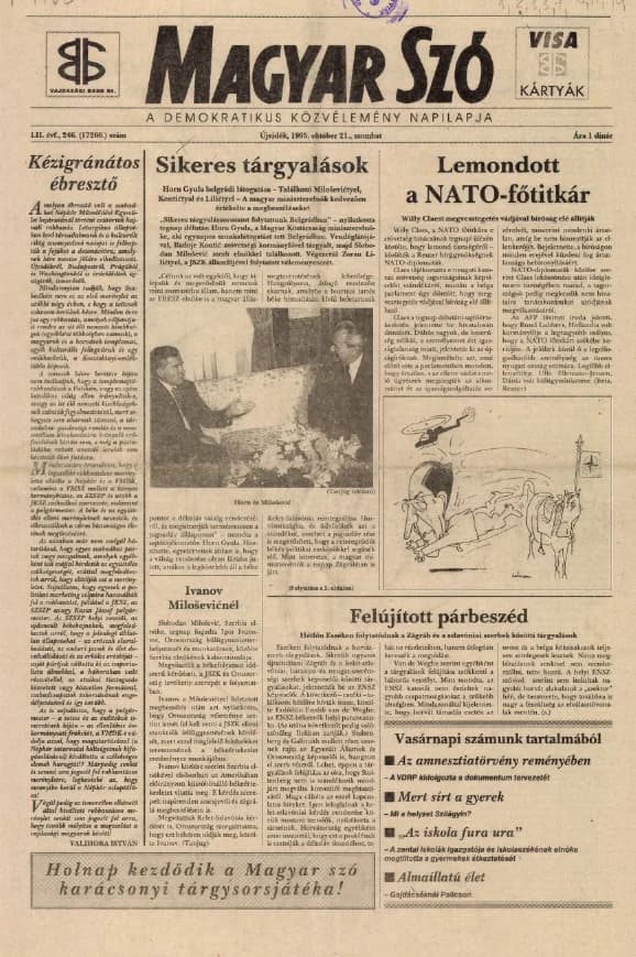 Magyar Szó, 52. évf. 1995. október 21. 246. sz. 1–16. oldal