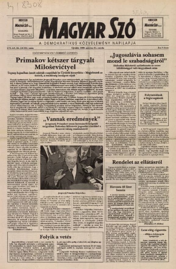 Magyar Szó, 56. évf. 1999. március 31. 64. sz. 1–8. oldal