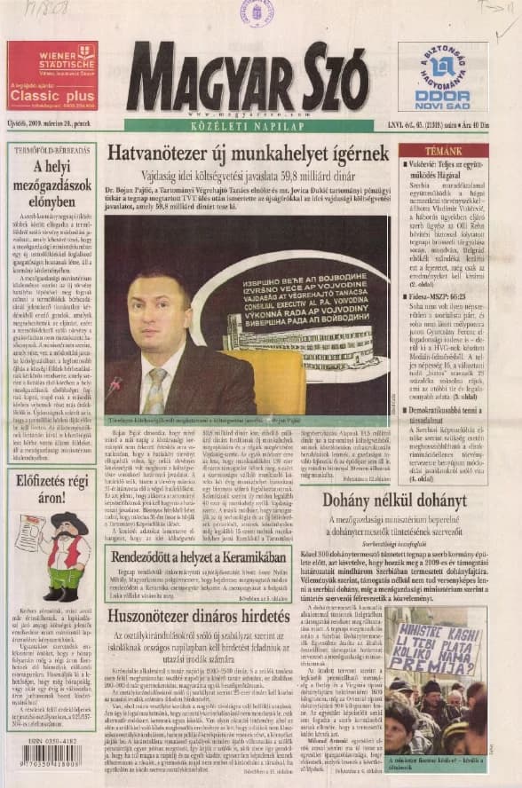Magyar Szó, 66. évf. 2009. március 20. 65. sz. 1–20. oldal