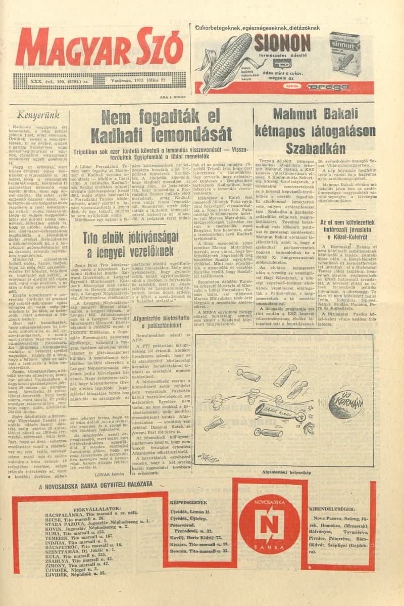 Magyar Szó, 30. évf. 1973. július 22. 199. sz. 1–28. oldal