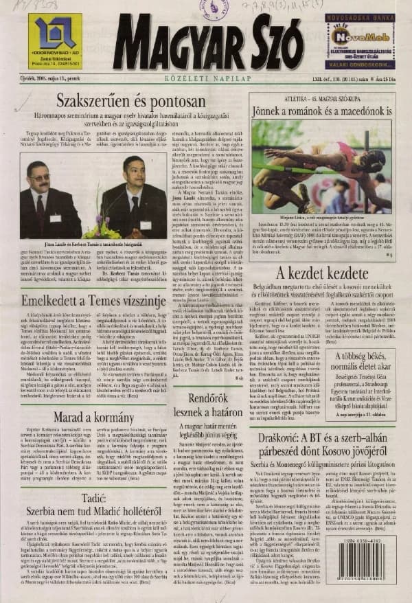 Magyar Szó, 62. évf. 2005. május 13. 110. sz. 1–20. oldal