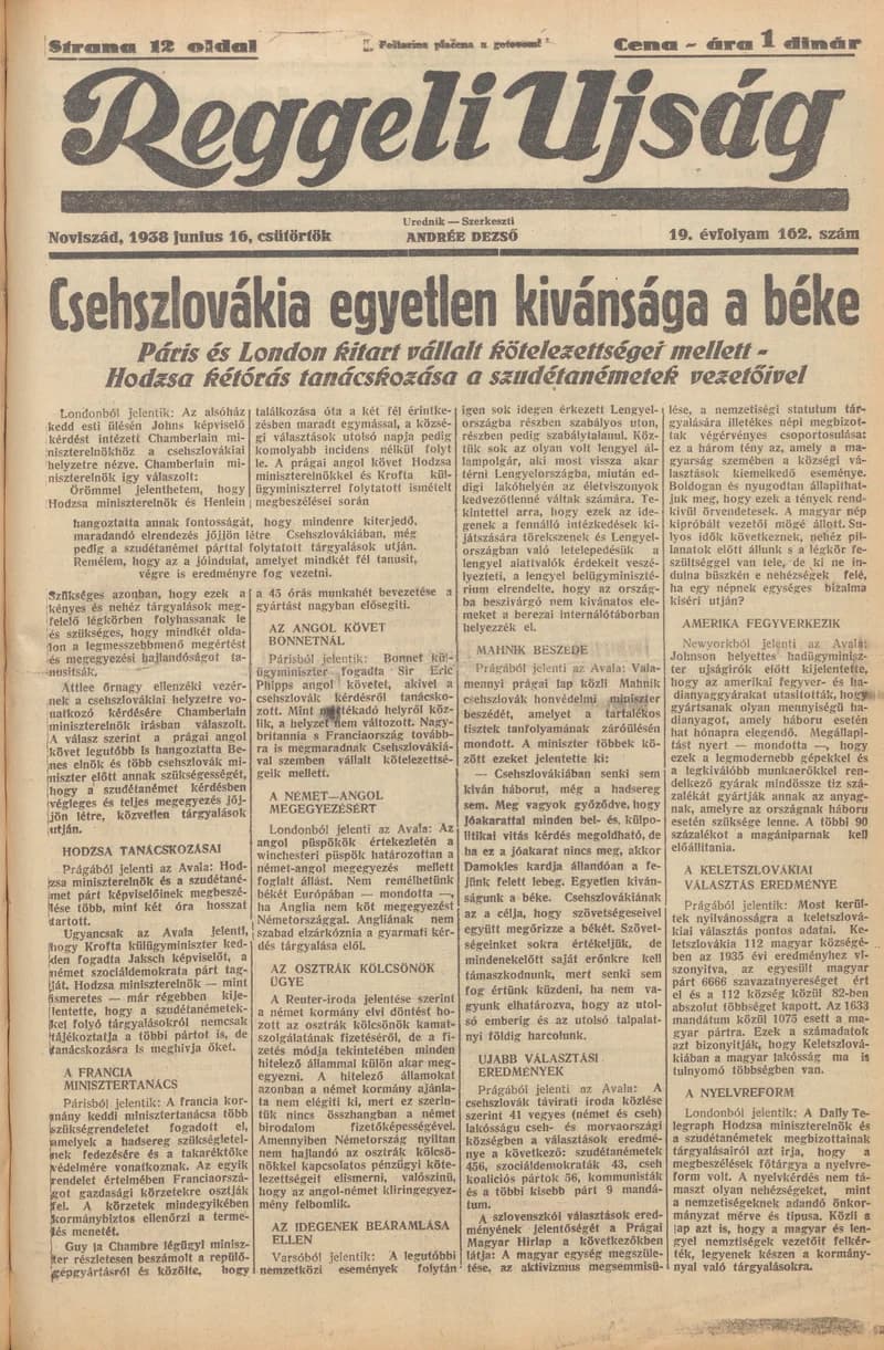 Reggeli Újság, 19. évf. 1938. június 16. 162. sz.