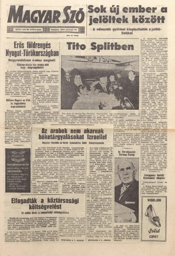 Magyar Szó, 26. évf. 1969. március 29. 86. sz. 1–20. oldal