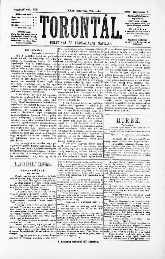 Torontál, 24. évf. 1895. szeptember 2. 200. sz.