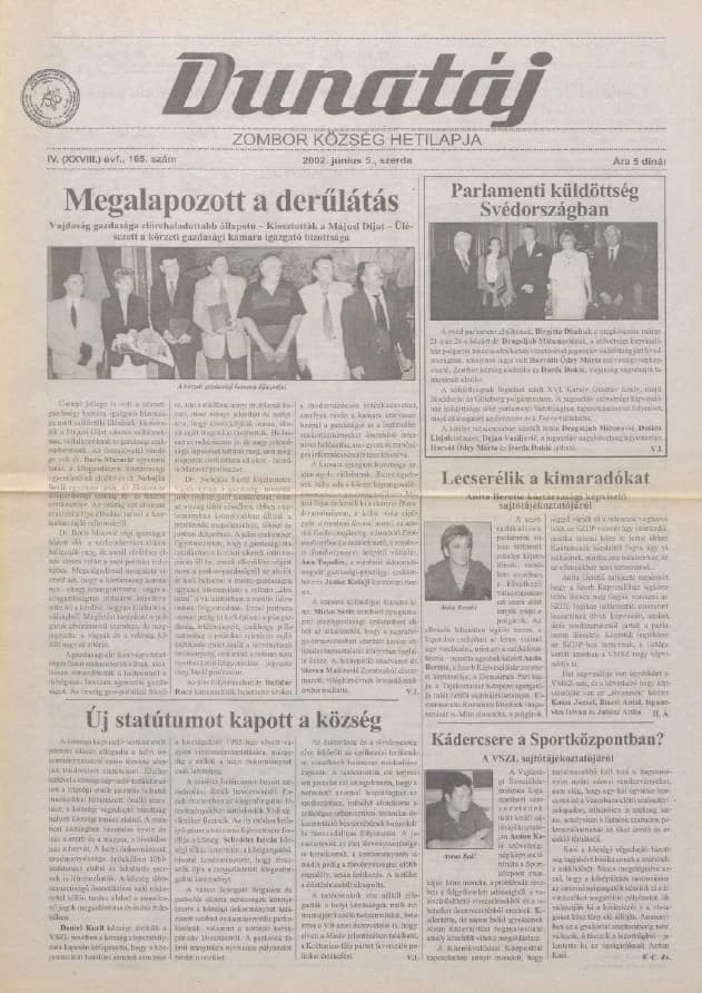 Dunatáj, 4. évf. 2002. június 5. 165. sz.