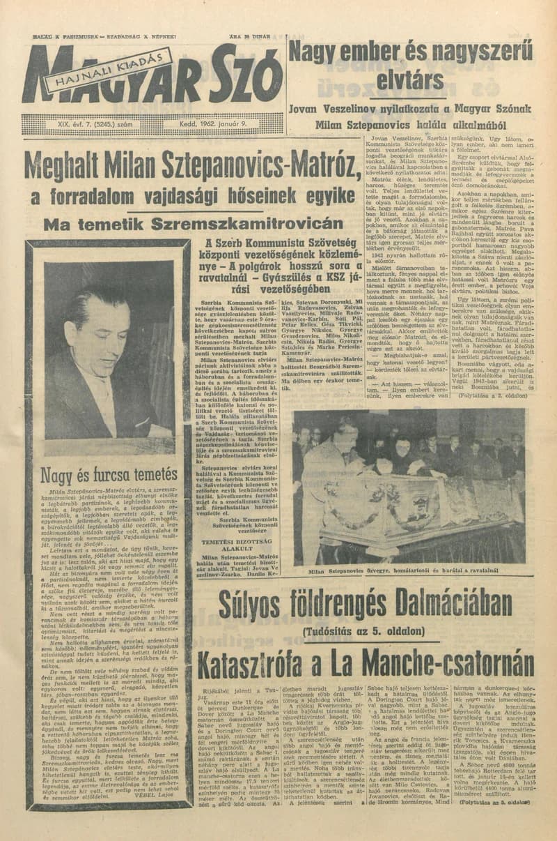 Magyar Szó, 19. évf. 1962. január 9. 7. sz.