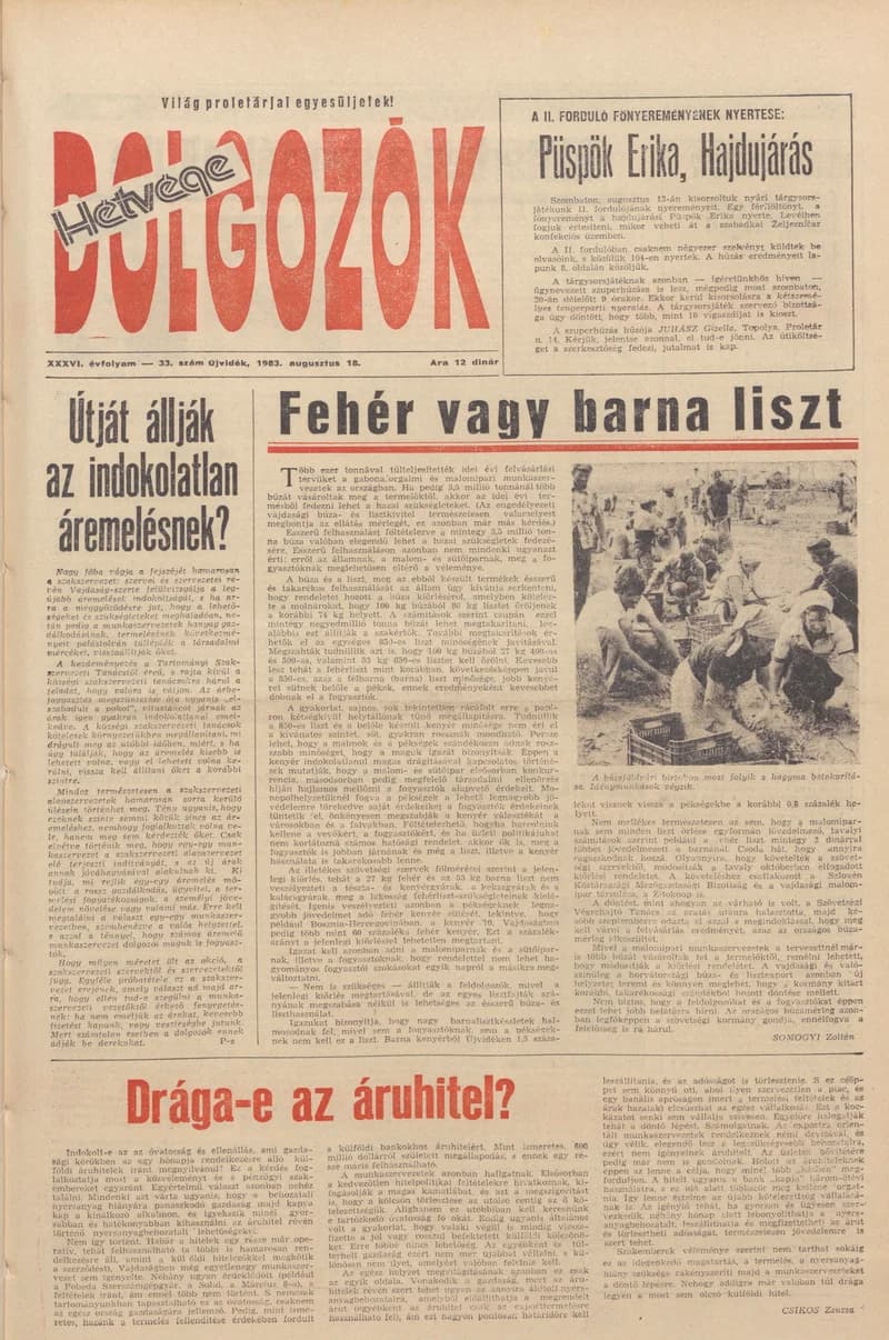 Dolgozók, 37. évf. 1983. augusztus 18. 33. sz.