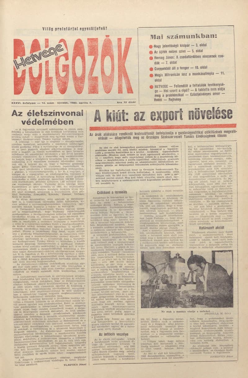 Dolgozók, 37. évf. 1983. április 7. 14. sz.
