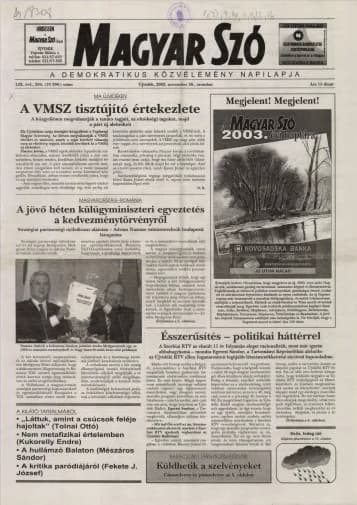 Magyar Szó, 59. évf. 2002. november 30. 284. sz. 1–16. oldal