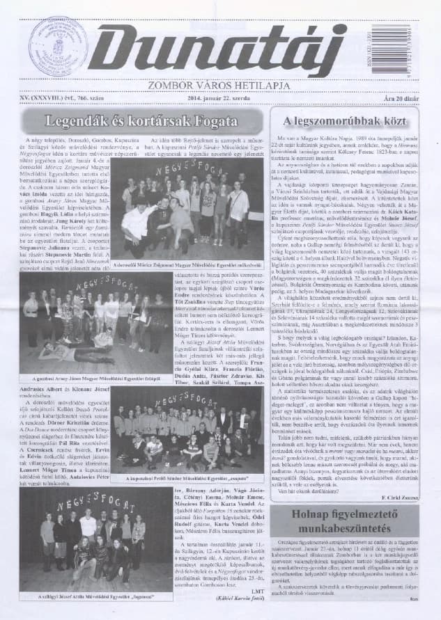 Dunatáj, 16. évf. 2014. január 22. 766. sz.