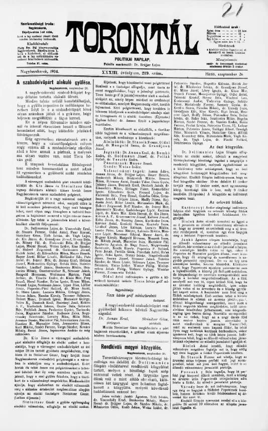 Torontál, 33. évf. 1904. szeptember 26. 219. sz.